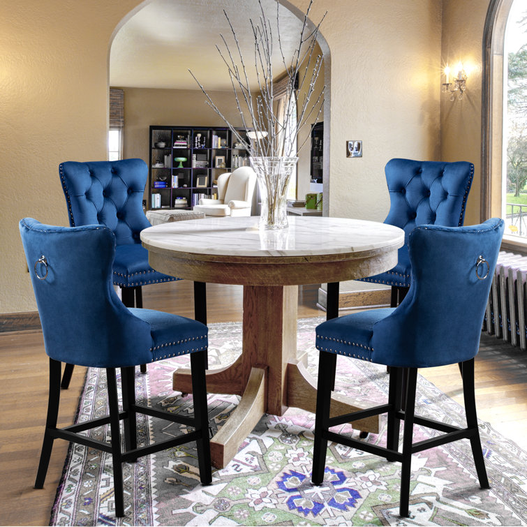 House of Hampton Tufted Velvet Bar Stools Wayfair